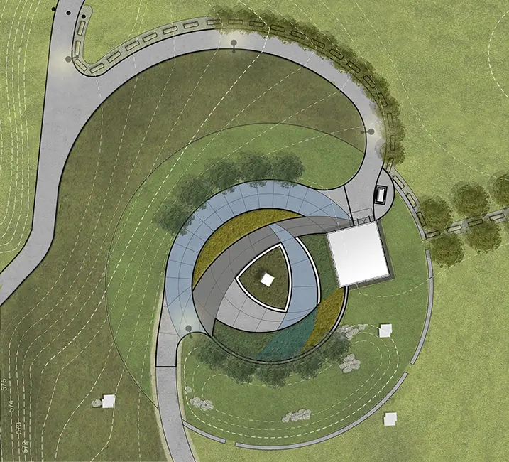 Sketch of I-74 Bridge Landscape Architecture