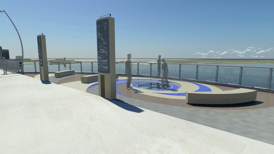Renderings of scenic overlook on bridge provided by Shive-Hattery
