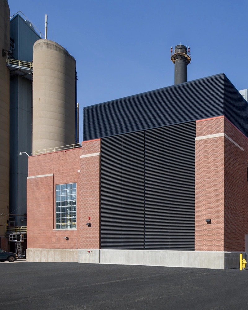 Exterior of power plant energy backup system
