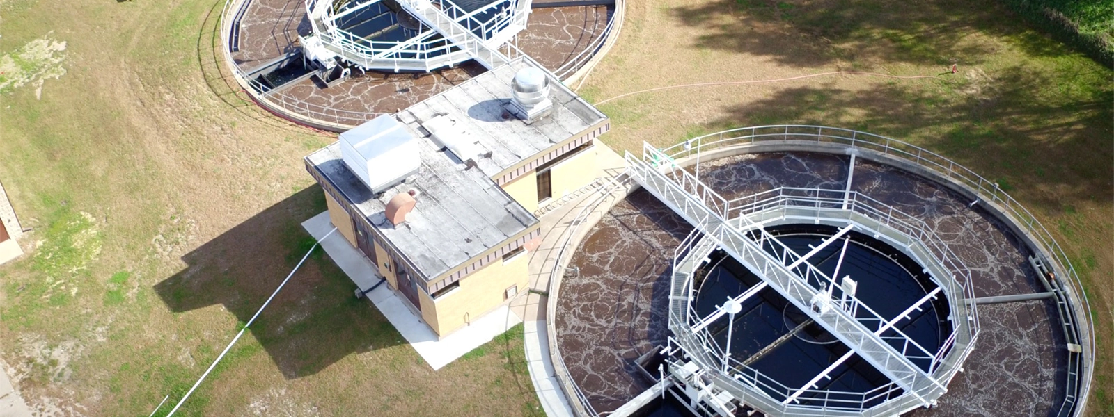 Wastewater treatment plant basin.