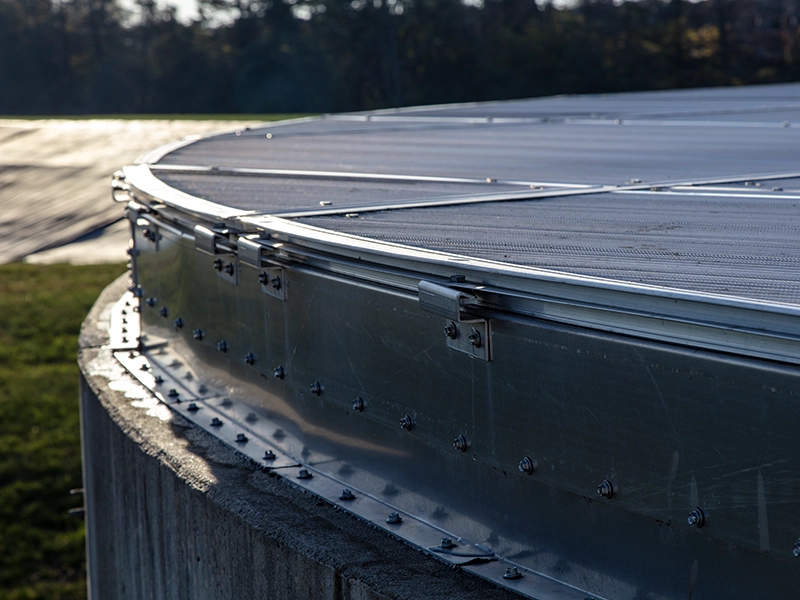 wastewater treatment basin closeup