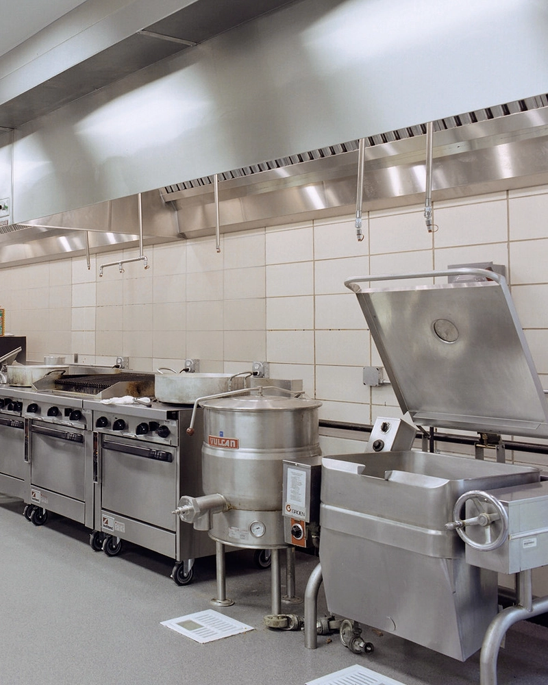 culinary kitchen with exhaust vents