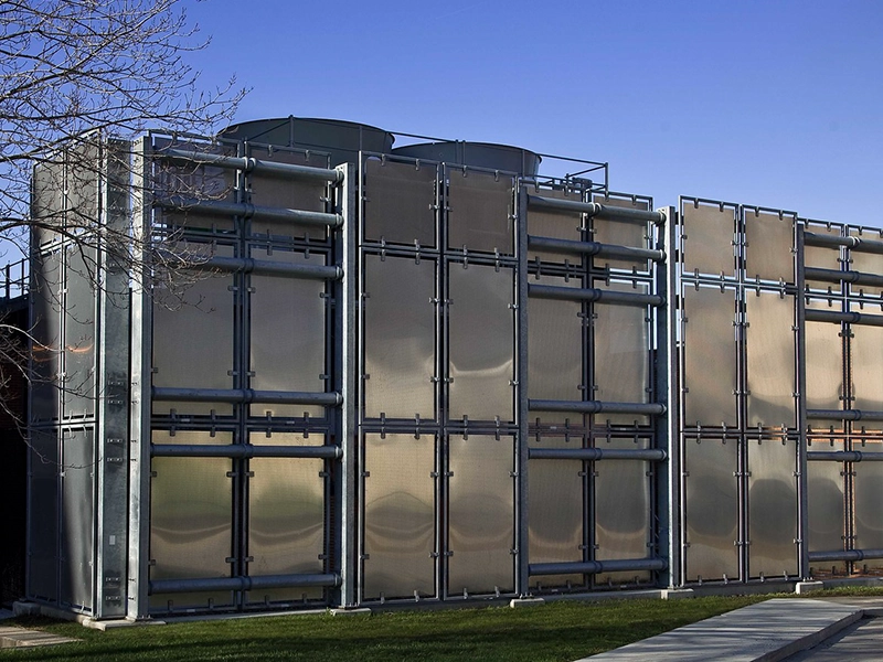 perforated steel wall for cooling tower enclosure