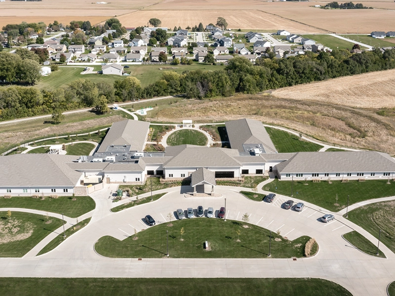 Arial view of assisted living facility