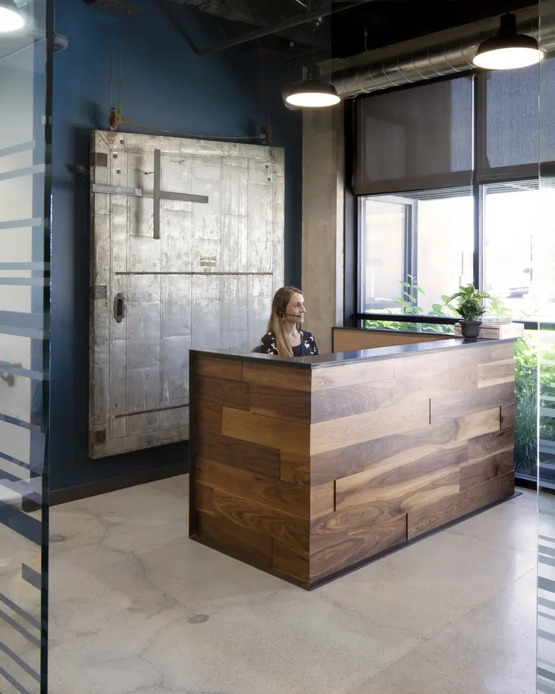 South Bend office reception area