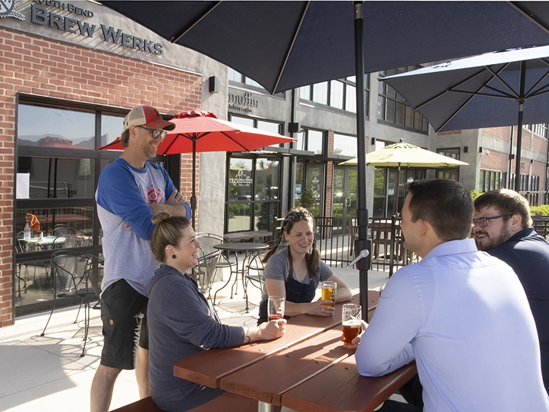 Group enjoys beers on South Bend Brew Werks patio