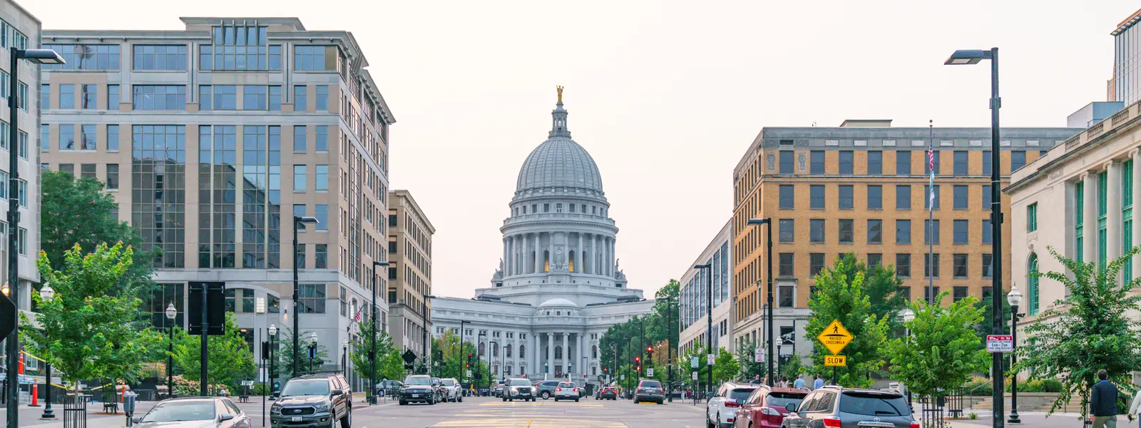 Downtown Madison facing the capitol building