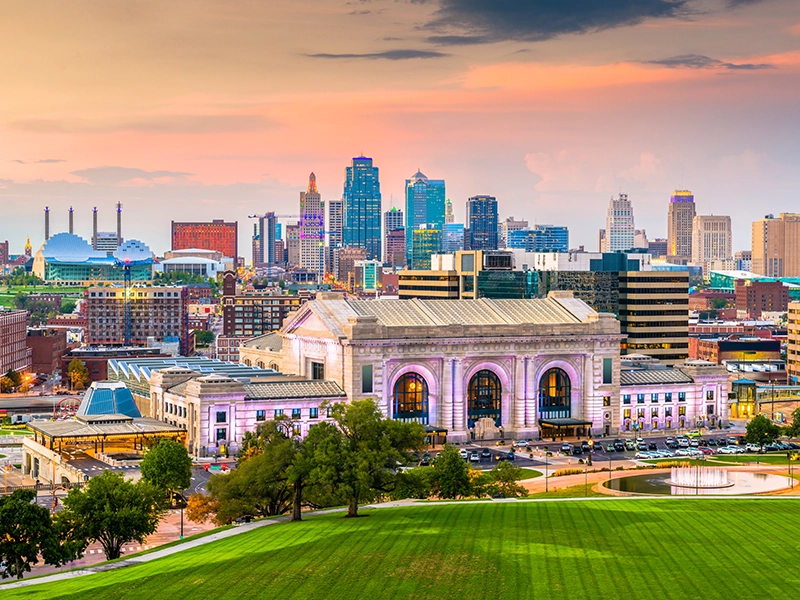 Kansas City at sunset