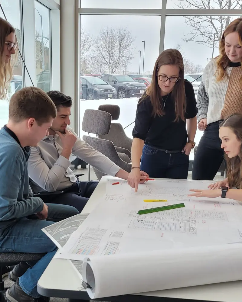 Group performing a Drawing Review