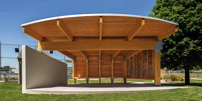 City of Hills Bandshell. Hills, Iowa.