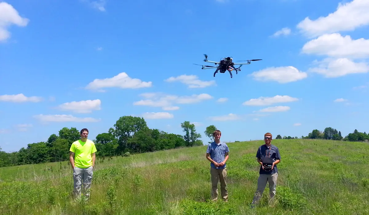 Drone operators preparing for drone photography