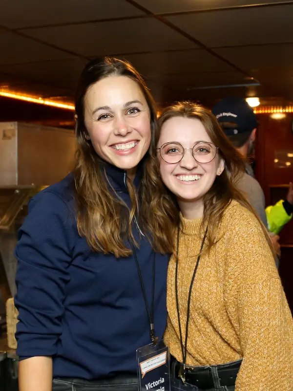 Two women at Civil Swarm event