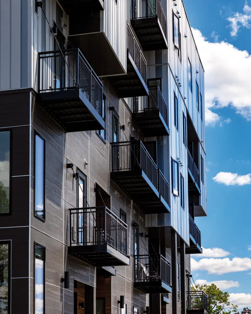 Metal Panel Siding of apartment building