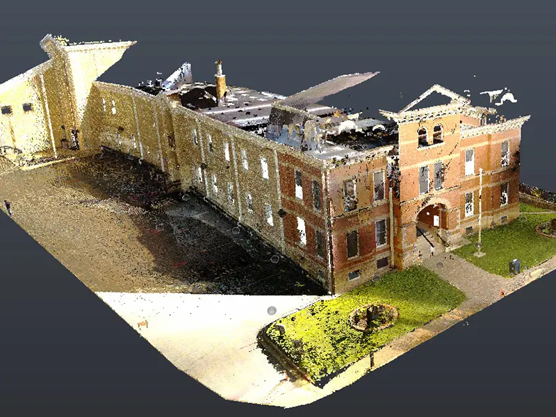 Terrestrial scan of brick building