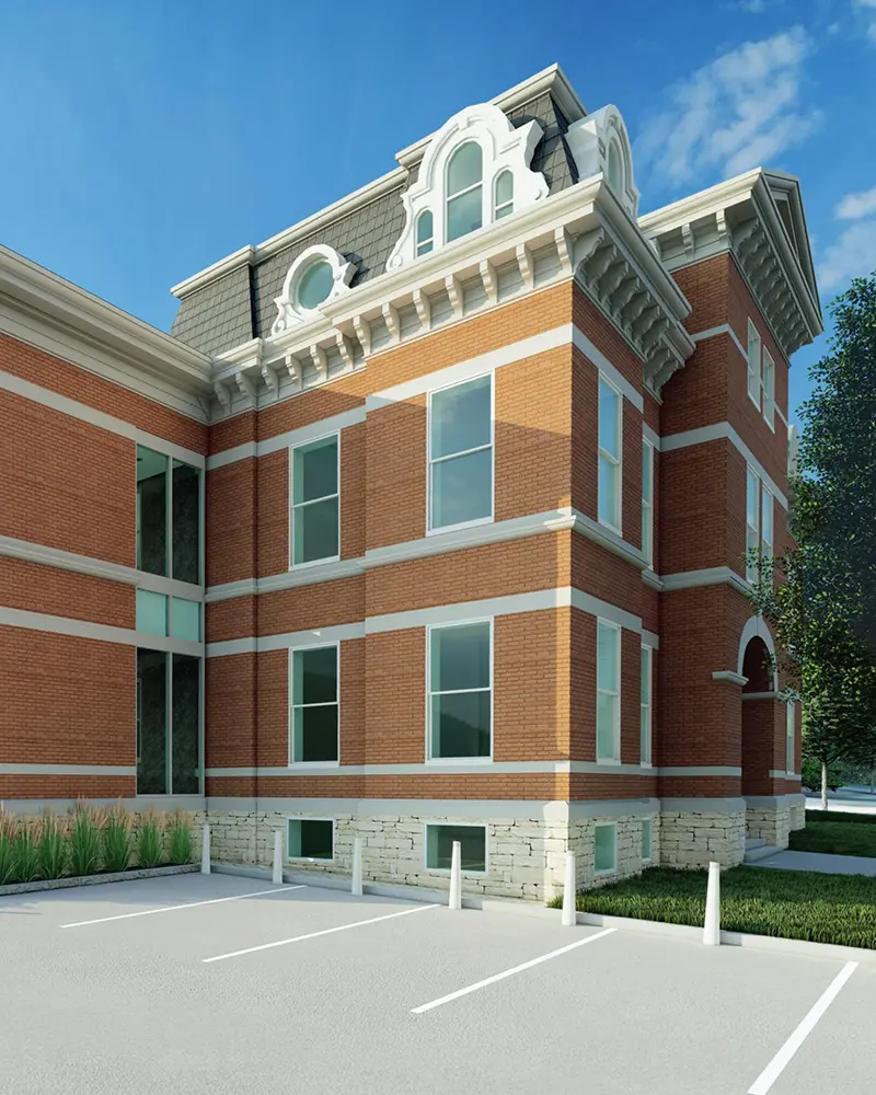 Final Rendering of brick building