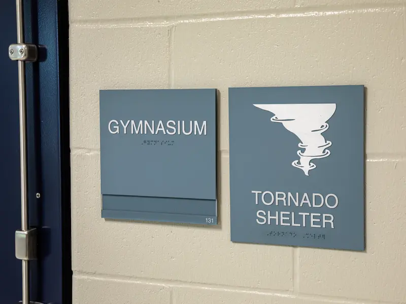 Gymnasium and Tornado Shelter entrance
