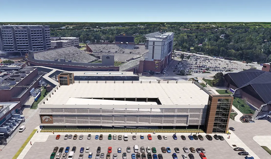 Rendering of University of Iowa Hawkeye Parking Ramp