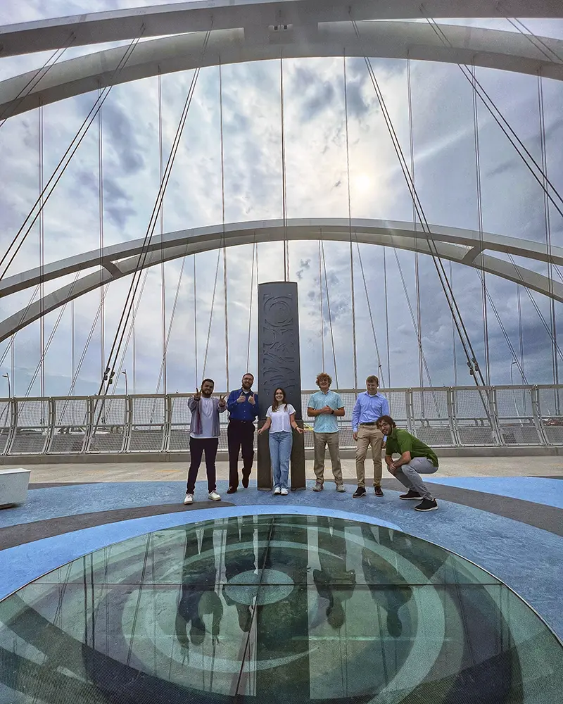 Summer Interns on I-74 Bridge