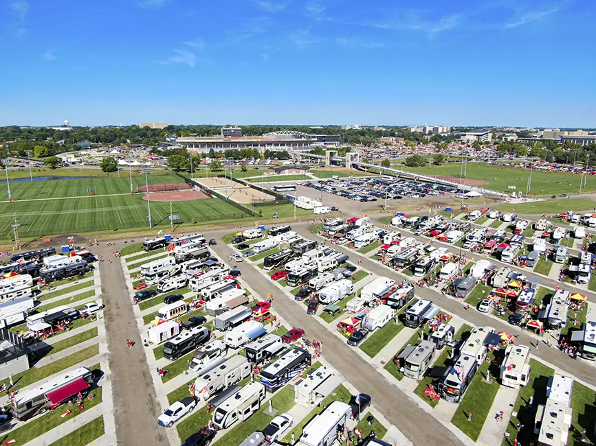 Tailgating, RV lot at Iowa State University