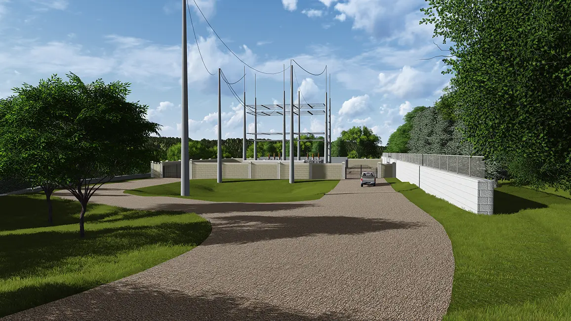 Alliant Energy Oak Hill Substation Entry Rendering