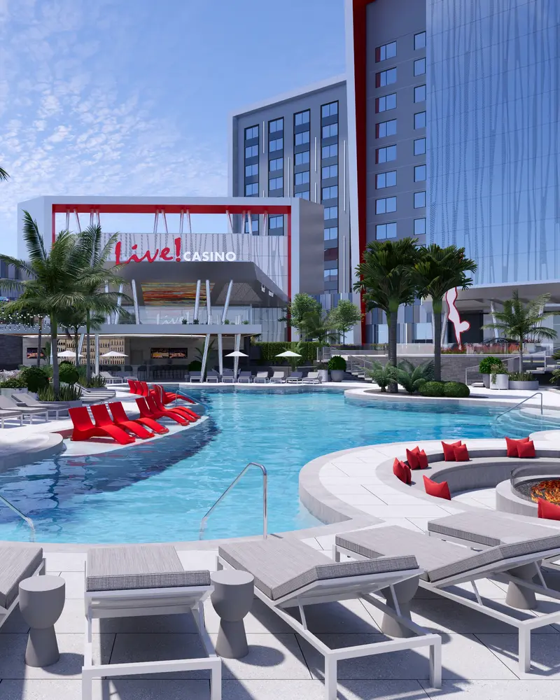 rendering of pool at Live!