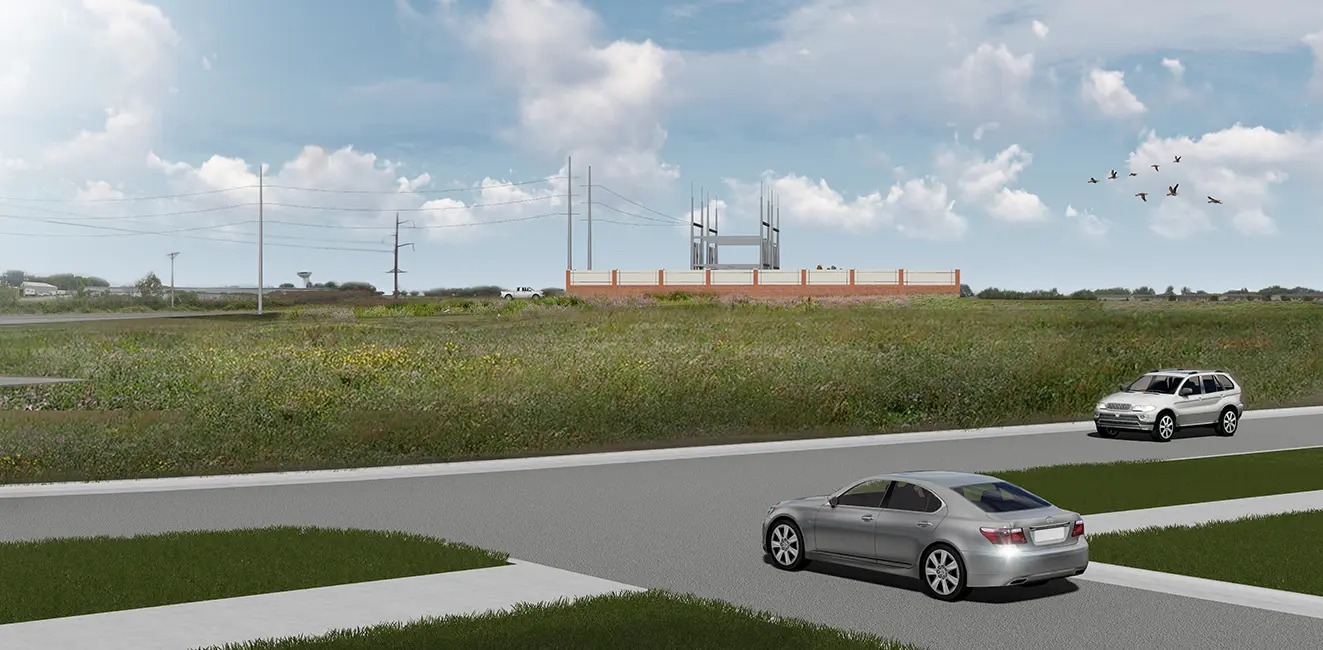 View of substation from Southeast Neighborhood